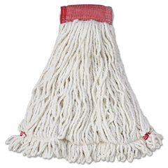Rubbermaid Commercial Web Foot Shrinkless Large Cotton/Synthetic Wet Mop Head with 5 in. Headband - White (6/Carton)