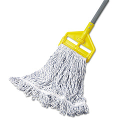 Rubbermaid Commercial FGA41206WH00 Web Foot Cotton/Synthetic Medium Finish Mop Head with 1 in. White Headband - White (6/Carton)