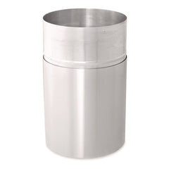 Rubbermaid Commercial 35-Gallon Open Top Round Indoor Receptacle with Liner - Satin Aluminum
