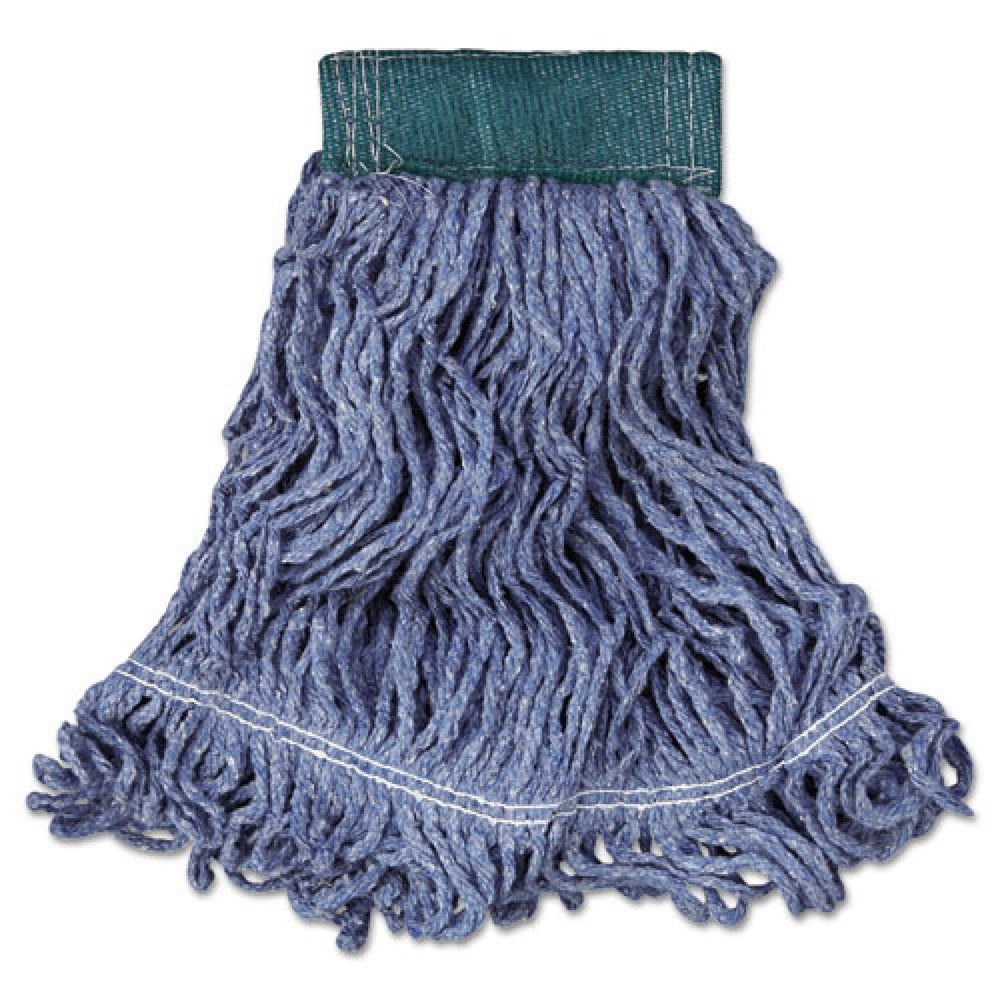 Rubbermaid Commercial Super Stitch Blend Cotton/Synthetic Mop Head - Medium, Blue (6/Carton)