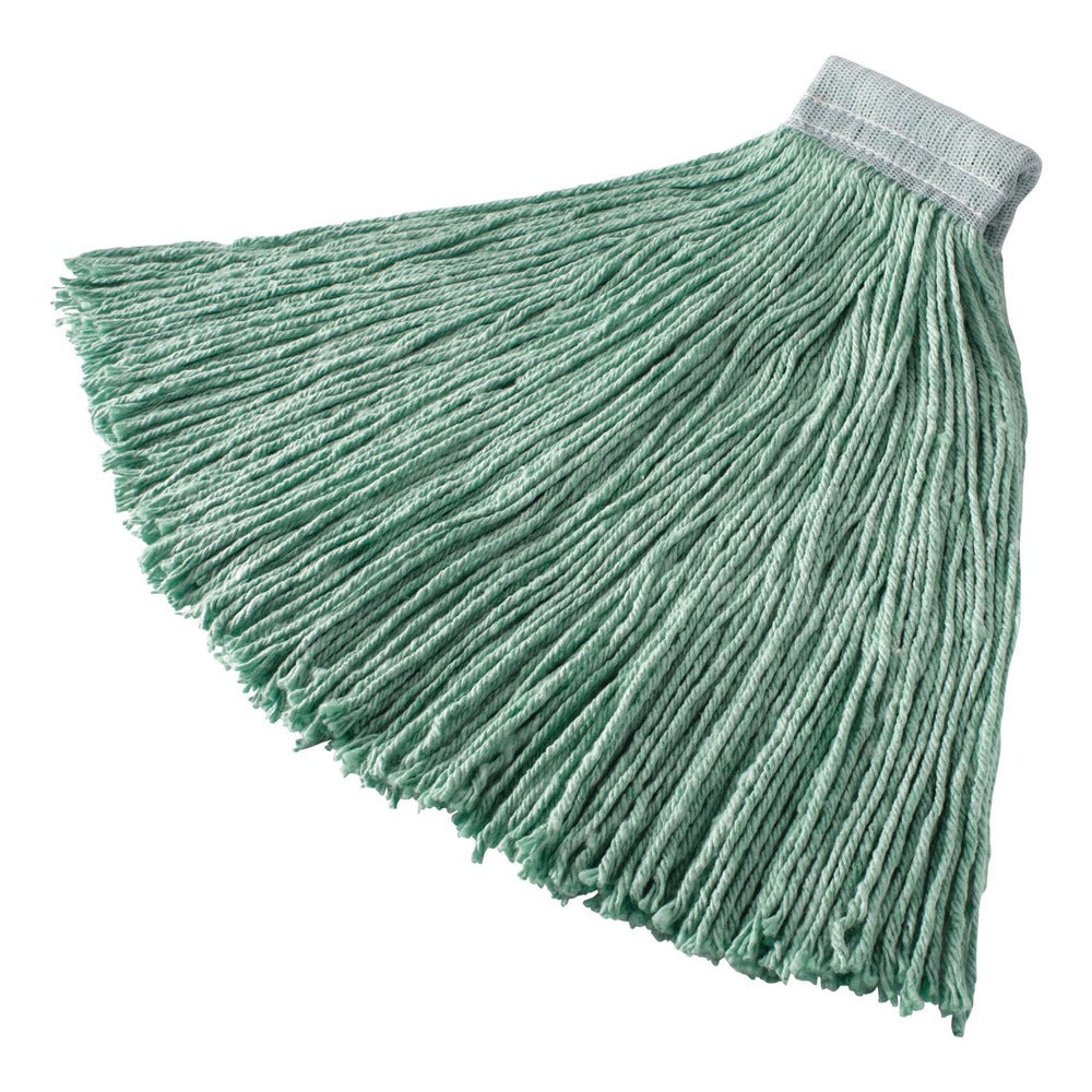 Rubbermaid Commercial 24 oz. Non-Launderable Cotton/Synthetic Cut-End Wet Mop Heads - Green