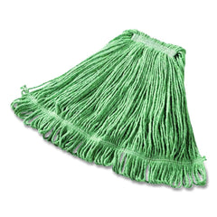 Rubbermaid Commercial 24 oz. Non-Launderable Cotton/Synthetic Cut-End Wet Mop Heads - Green