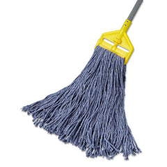 Rubbermaid Commercial 24 oz. 1 in. Band Cotton/Synthetic Cut-End Blend Mop Head - Blue (12/Carton)