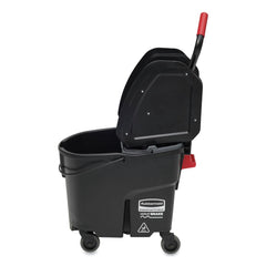 Rubbermaid Commercial 35 qt. WaveBrake 2.0 Down-Press Plastic Bucket/Wringer Combos - Black