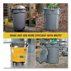 Rubbermaid Commercial BRUTE 20 Gallon Vented Round Resin Container - Dark Green