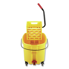 Rubbermaid Commercial FG618688YEL 44 qt. WaveBrake 2.0 Side-Press Plastic Bucket/Wringer Combos - Yellow