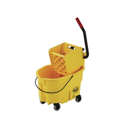 Rubbermaid Commercial WaveBrake 2.0 26 qt. Side-Press Plastic Bucket/Wringer Combos - Yellow