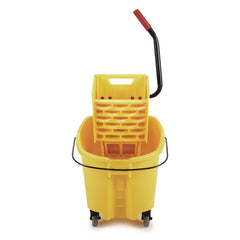 Rubbermaid Commercial WaveBrake 2.0 26 qt. Side-Press Plastic Bucket/Wringer Combos - Yellow