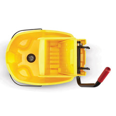 Rubbermaid Commercial 44 qt. WaveBrake 2.0 Down-Press Plastic Bucket/Wringer Combos - Yellow