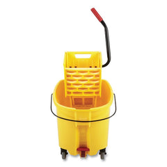 Rubbermaid Commercial 44 qt. WaveBrake 2.0 Down-Press Plastic Bucket/Wringer Combos - Yellow