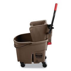 Rubbermaid Commercial 35 qt. WaveBrake 2.0 Side-Press Plastic Bucket/Wringer Combos - Brown