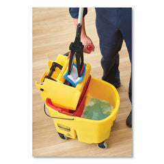 Rubbermaid Commercial 35 qt. WaveBrake 2.0 Side-Press Plastic Bucket/Wringer Combos - Brown