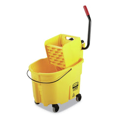 Rubbermaid Commercial 35 qt. WaveBrake 2.0 Side-Press Plastic Bucket/Wringer Combos - Yellow