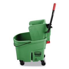 Rubbermaid Commercial WaveBrake 2.0 35 qt. Side-Press Plastic Bucket/Wringer Combos - Green
