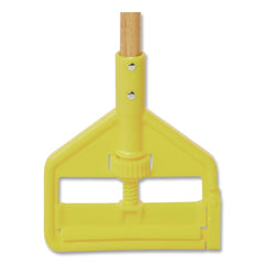 Rubbermaid Commercial 54 in. Invader Wood Side-Gate Wet-Mop Handle - Natural/Yellow