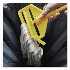 Rubbermaid Commercial 54 in. Invader Wood Side-Gate Wet-Mop Handle - Natural/Yellow
