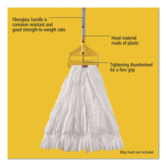 Rubbermaid Commercial FGH14600GY00 Invader Fiberglass Side-Gate 1 in. Diameter x 60 in. Wet-Mop Handle - Gray/Yellow