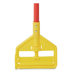 Rubbermaid Commercial FGH14600RD00 60 in. Invader Fiberglass Side-Gate Wet-Mop Handle - Red/Yellow