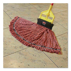 Rubbermaid Commercial FGH14600RD00 60 in. Invader Fiberglass Side-Gate Wet-Mop Handle - Red/Yellow