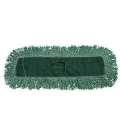 Rubbermaid Commercial 48 in. x 5 in. Microfiber Looped-End Dust Mop Heads - Green (12/Carton)