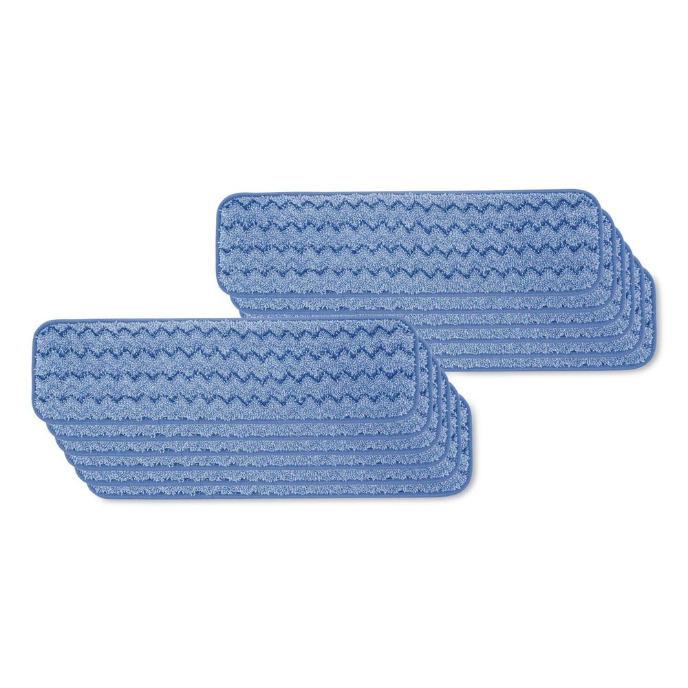 Rubbermaid Commercial 24 in. Long Split Nylon/Polyester Blend Microfiber Wet Room Pads - Blue (12/Carton)