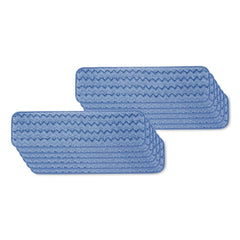 Rubbermaid Commercial 24 in. Long Split Nylon/Polyester Blend Microfiber Wet Room Pads - Blue (12/Carton)