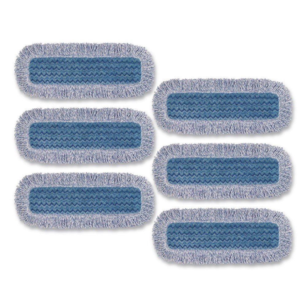 Rubbermaid Commercial 18 in. Nylon/Polyester Microfiber High Absorbency Mop Pad - Blue (6/Carton)