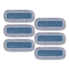 Rubbermaid Commercial 18 in. Nylon/Polyester Microfiber High Absorbency Mop Pad - Blue (6/Carton)