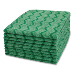 Rubbermaid Commercial 16 in. x 16 in. Microfiber Reusable Cleaning Cloths - Green (12/Carton)