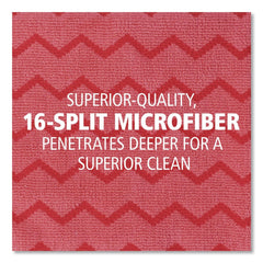 Rubbermaid Commercial HYGEN Microfiber 16 in. x 16 in. Cleaning Cloths - Red (12/Carton)