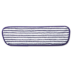 Rubbermaid Commercial 18 in. x 5.5 in. Microfiber Finish Pad - Blue/White (6/Box)