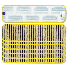 Rubbermaid Commercial FGQ81000YL00 18 in. Vertical Polyprolene Stripes Microfiber Scrubber Pad - Yellow (6/Carton)
