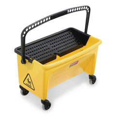 Rubbermaid Commercial HYGEN FGQ90088YEL HYGEN Press Wring Bucket for Microfiber Flat Mops (Yellow)