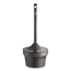 Rubbermaid Commercial 16 in. x 38.75 in. 4.5 gal. Aladdin Round Steel Smokers' Station - Charcoal