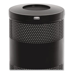 Rubbermaid Commercial 25 gal. Classics Perforated Steel Open Top Receptacle - Black