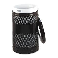 Rubbermaid Commercial 51 gal. Classics Perforated Steel Open Top Receptacle - Black