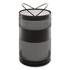 Rubbermaid Commercial 51 gal. Classics Perforated Steel Open Top Receptacle - Black