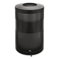 Rubbermaid Commercial 51 gal. Classics Perforated Steel Open Top Receptacle - Black
