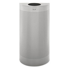 Rubbermaid Commercial FGSH12EPLSM 12 gal. Designer Line Silhouettes Steel Waste Receptacle - Silver Metallic