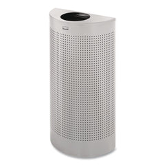 Rubbermaid Commercial FGSH12EPLSM 12 gal. Designer Line Silhouettes Steel Waste Receptacle - Silver Metallic