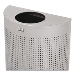 Rubbermaid Commercial FGSH12EPLSM 12 gal. Designer Line Silhouettes Steel Waste Receptacle - Silver Metallic
