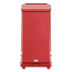Rubbermaid Commercial 6.5 Gallon Steel Defenders Heavy-Duty Steel Step Can - Red