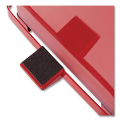Rubbermaid Commercial 6.5 Gallon Steel Defenders Heavy-Duty Steel Step Can - Red