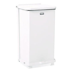 Rubbermaid Commercial FGST12EPLWH 6.5 gal. Defenders Heavy-Duty Steel Step Can - White