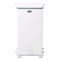 Rubbermaid Commercial FGST12EPLWH 6.5 gal. Defenders Heavy-Duty Steel Step Can - White
