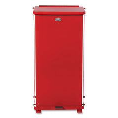 Rubbermaid Commercial 13 gal. Defenders Heavy-Duty Steel Step Can - Red