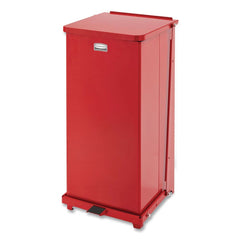 Rubbermaid Commercial 13 gal. Defenders Heavy-Duty Steel Step Can - Red
