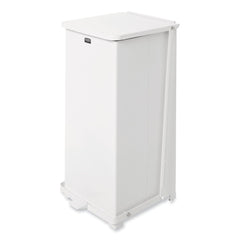 Rubbermaid Commercial 13 gal. Defenders Heavy-Duty Steel Step Can - White