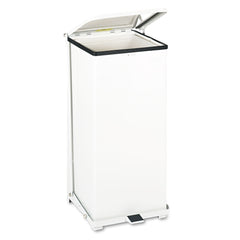 Rubbermaid Commercial 13 gal. Defenders Heavy-Duty Steel Step Can - White