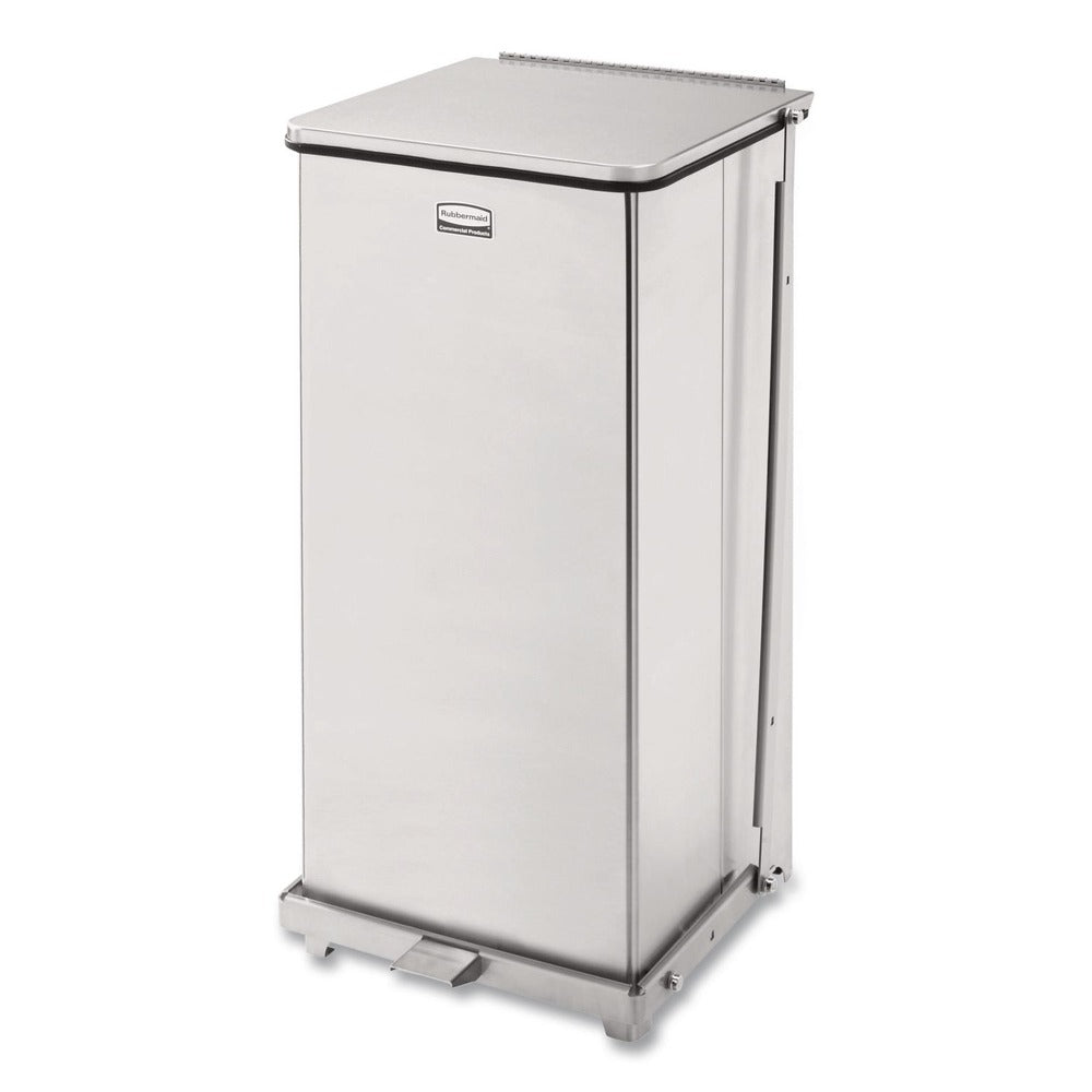 Rubbermaid Commercial FGST24SSPL 13 gal. Defenders Heavy-Duty Steel Step Can - Stainless Steel